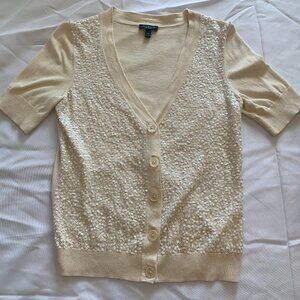 Talbots XS Off White Short Sleeve Button Up Size XS